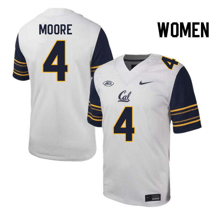 Women #4 Kaylin Moore California Golden Bears ACC Conference College Football Jerseys Stitched Sale-